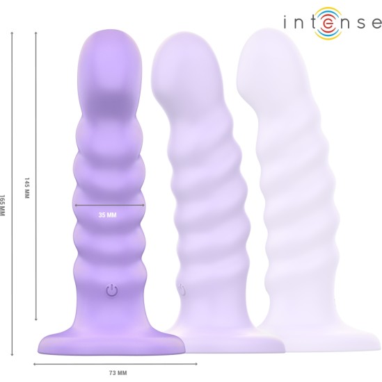 Intense Fun INTENSE - BRENDA VIBRATOR SIZE M SPIRAL DESIGN 10 VIBRATIONS PURPLE REMOTE CONTROL