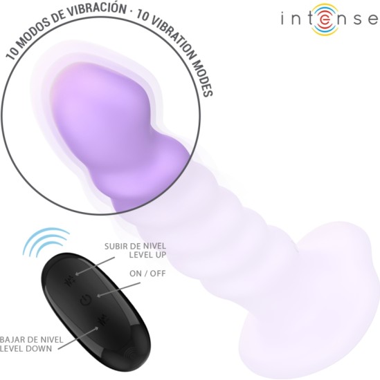 Intense Fun INTENSE - BRENDA VIBRATOR SIZE M SPIRAL DESIGN 10 VIBRATIONS PURPLE REMOTE CONTROL