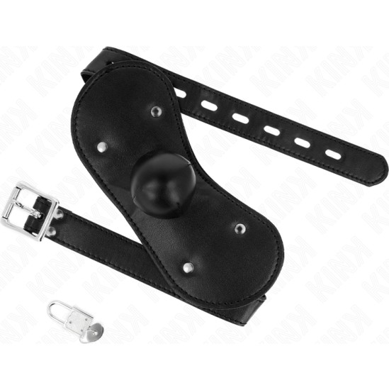 Kink Collar & Gag KINK - BALL GAG MOUTH MASK WITH LOCK ADJUSTABLE 42-60 CM