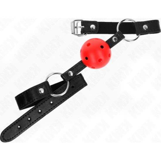 Kink Collar & Gag KINK - HOLLOW HARD RED BALL 4.5 CM GAG MODEL 1 63.5 X 2 CM