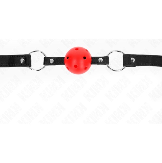 Kink Collar & Gag KINK - HOLLOW HARD RED BALL 4.5 CM GAG MODEL 1 63.5 X 2 CM