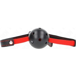 Kink Collar & Gag KINK - HOLLOW HARD MOUTH 4.5 CM GAG WITH ELASTIC BELT 56 x 1.5 CM