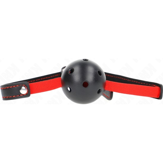 Kink Collar & Gag KINK - HOLLOW HARD MOUTH 4.5 CM GAG WITH ELASTIC BELT 56 x 1.5 CM