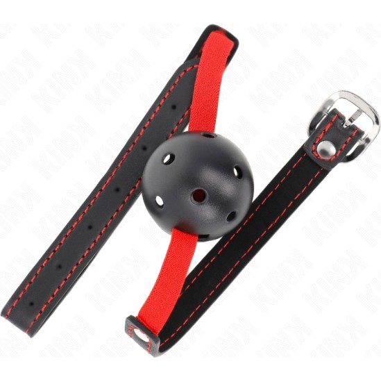 Kink Collar & Gag KINK - HOLLOW HARD MOUTH 4.5 CM GAG WITH ELASTIC BELT 56 x 1.5 CM