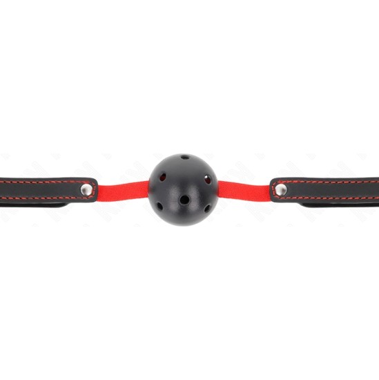 Kink Collar & Gag KINK - HOLLOW HARD MOUTH 4.5 CM GAG WITH ELASTIC BELT 56 x 1.5 CM