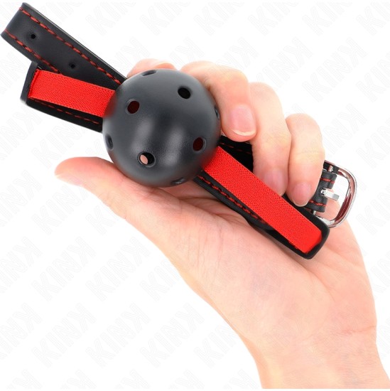 Kink Collar & Gag KINK - HOLLOW HARD MOUTH 4.5 CM GAG WITH ELASTIC BELT 56 x 1.5 CM