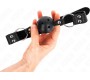 Kink Collar & Gag KINK - BREATHABLE BALL 4 CM GAG WITH DOUBLE RIVET MODEL 1 BLACK 62.5 x 2.5 CM ADJUSTABLE 42-58 CM
