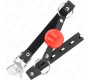 Kink Collar & Gag KINK - BALL 4 CM GAG WITH LOCK RED BALL BLACK STRAP 60 x 2 CM