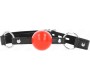 Kink Collar & Gag KINK - BALL 4 CM GAG WITH LOCK RED BALL BLACK STRAP 60 x 2 CM