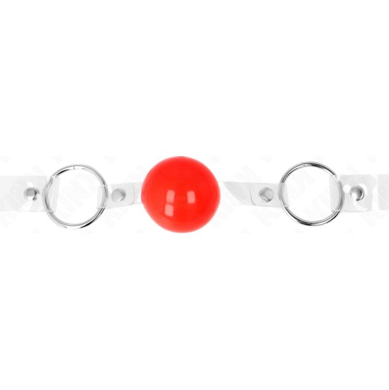 Kink Collar & Gag KINK - RED TRANSPARENT PVC BALL 4 CM GAG ADJUSTABLE