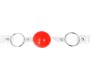 Kink Collar & Gag KINK - RED TRANSPARENT PVC BALL 4 CM GAG ADJUSTABLE