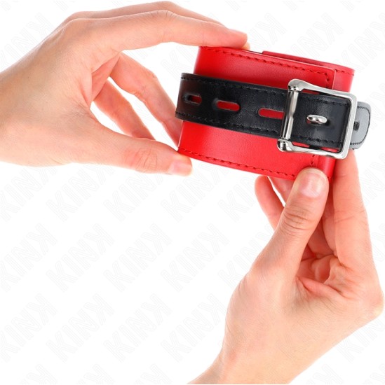 Kink Wrist Restraint KINK - WRIST RESTRAINTS RED WITH BLACK BELT ADJUSTABLE 17-28 CM X 6 CM