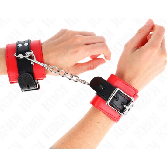 Kink Wrist Restraint KINK - WRIST RESTRAINTS RED WITH BLACK BELT ADJUSTABLE 17-28 CM X 6 CM