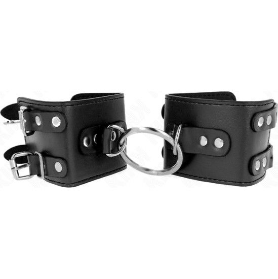 Kink Wrist Restraint KINK - FIXED WRIST RESTRAINTS WITH RING AND STUDS ADJUSTABLE BLACK 17-22 CM X 6.5 CM