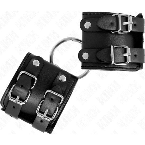 Kink Wrist Restraint KINK - FIXED WRIST RESTRAINTS WITH RING AND STUDS ADJUSTABLE BLACK 17-22 CM X 6.5 CM