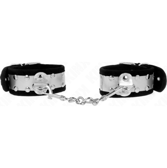 Kink Wrist Restraint KINK - THIN WRIST RESTRAINTS BLACK / SILVER 30 X 4 CM