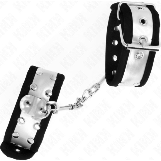 Kink Wrist Restraint KINK - THIN WRIST RESTRAINTS BLACK / SILVER 30 X 4 CM