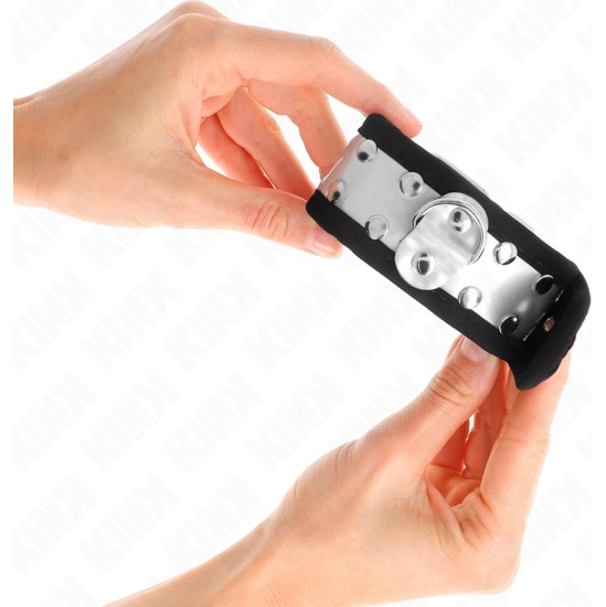 Kink Wrist Restraint KINK - THIN WRIST RESTRAINTS BLACK / SILVER 30 X 4 CM