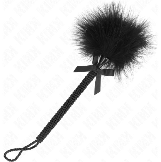 Kink Impact & Touch KINK - NYLON ROPE WAND WITH TICKLE FEATHERS AND BLACK BOW 25 CM