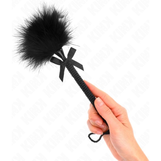 Kink Impact & Touch KINK - NYLON ROPE WAND WITH TICKLE FEATHERS AND BLACK BOW 25 CM