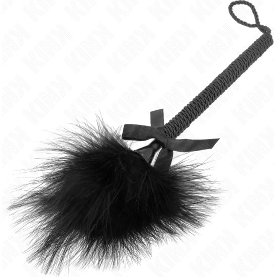 Kink Impact & Touch KINK - NYLON ROPE WAND WITH TICKLE FEATHERS AND BLACK BOW 25 CM