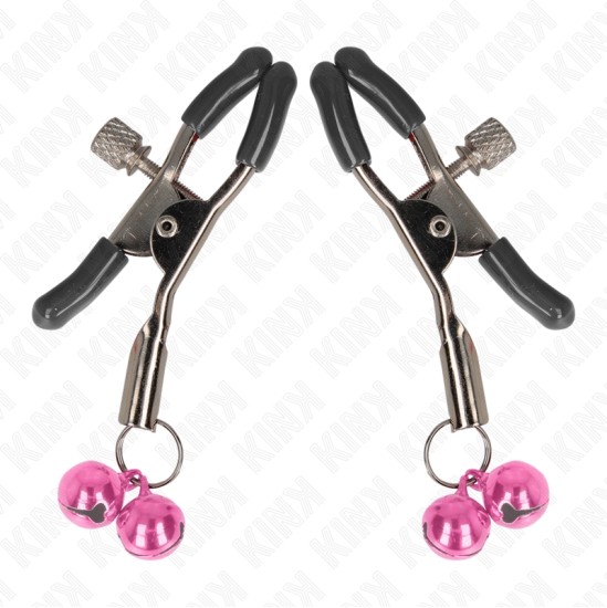 Kink Nipple Grip KINK - DOUBLE BELL NIPPLE CLAMP PINK 6 CM