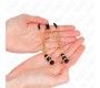 Kink Nipple Grip KINK - GOLD THIN NIPPLE CLAMPS WITH 3 BLACK GLASS BEADS 7 CM