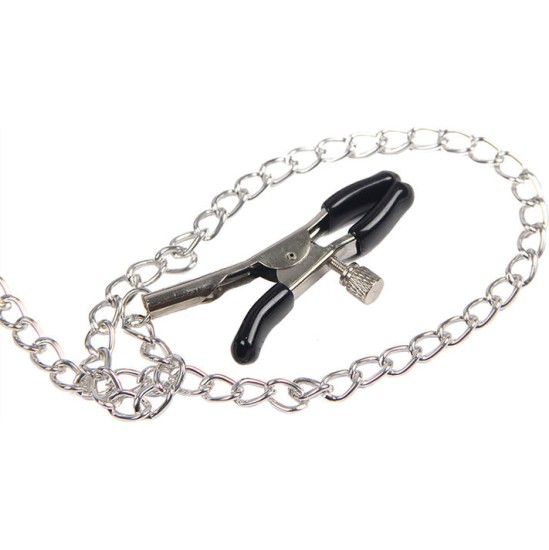 Subblime Fetish SUBBLIME - 953720 BONDAGE LEATHER STRAP BREAST CLAMPS BLACK ONE SIZE