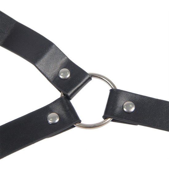 Subblime Fetish SUBBLIME - 953720 BONDAGE LEATHER STRAP BREAST CLAMPS BLACK ONE SIZE
