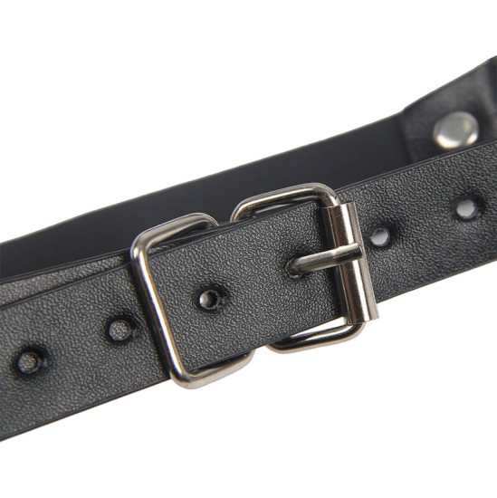 Subblime Fetish SUBBLIME - 953720 BONDAGE LEATHER STRAP BREAST CLAMPS BLACK ONE SIZE