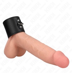 Kink Ring Power KINK - LEATHER PENIS RING WITH PRESSURE CLOSURE 18 X 5 CM