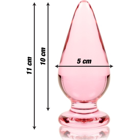 Nebula Series By Ibiza MODEL 4 ANAL PLUG BOROSILICATE GLASS PINK 11 CM -O- 5 CM