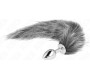 Kink Pleasure Plugs KINK - ANAL PLUG SIZE S 7 X 3 CM WITH SYNTHETIC TAIL 40 CM GREY