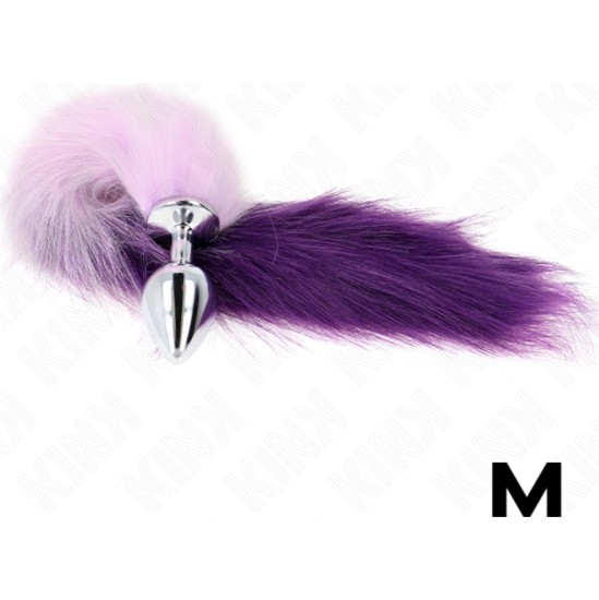 Kink Pleasure Plugs KINK - ANAL PLUG SIZE M 8 X 3.5 CM WITH SYNTHETIC TAIL 40 CM PURPLE
