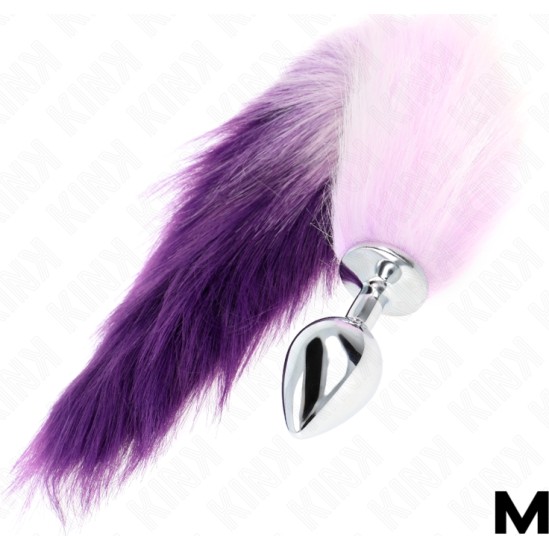 Kink Pleasure Plugs KINK - ANAL PLUG SIZE M 8 X 3.5 CM WITH SYNTHETIC TAIL 40 CM PURPLE