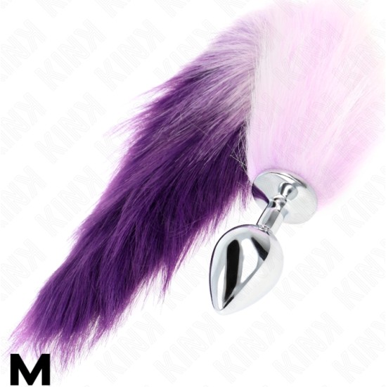 Kink Pleasure Plugs KINK - ANAL PLUG SIZE M 8 X 3.5 CM WITH SYNTHETIC TAIL 40 CM PURPLE