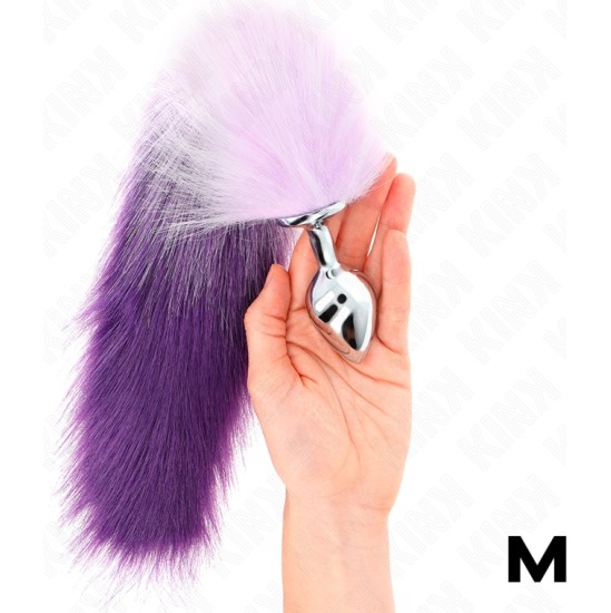 Kink Pleasure Plugs KINK - ANAL PLUG SIZE M 8 X 3.5 CM WITH SYNTHETIC TAIL 40 CM PURPLE