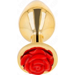 Kink Pleasure Plugs KINK - PLUG ANAL GOLD ROSE RED SIZE S