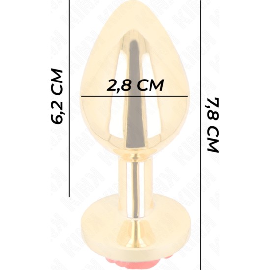 Kink Pleasure Plugs KINK - PLUG ANAL GOLD ROSE RED SIZE S