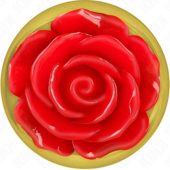 Kink Pleasure Plugs KINK - PLUG ANAL GOLD ROSE RED SIZE S