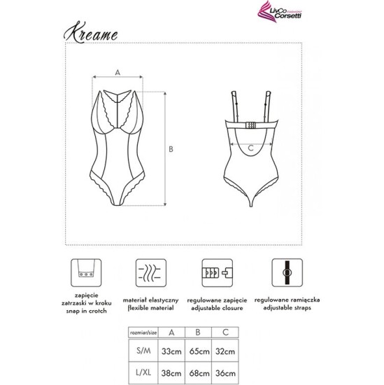 Livco Corsetti Bodies LIVCO CORSETTI FASHION - KREAME LC 90546 BODY BLACK L/XL
