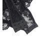 Subblime Bodies SUBBLIME - TEDDY WITH GARTER WITH LACE DETAIL AND STRIPS BLACK S/M
