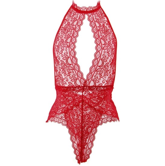 Subblime Bodystockings SUBBLIME - 953874 OPEN CUP BODYSUIT RED S/M