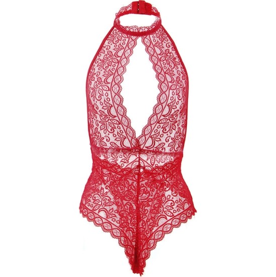 Subblime Bodystockings SUBBLIME - 953874 OPEN CUP BODYSUIT RED S/M