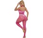 Subblime Bodystockings SUBBLIME - 952389 FISHNET AND LACE CROTCHLESS BODYSTOCKING WITH HIGH NECK PINK ONE SIZE