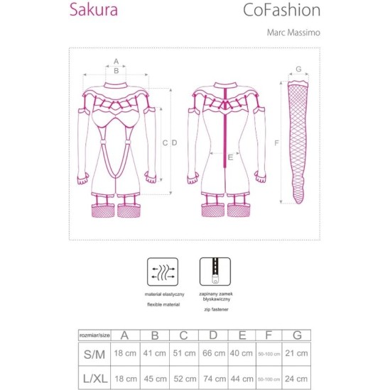 Livco Corsetti Sets LIVCO CORSETTI FASHION - SAKURA CF 90357 JUMPSUIT + LONG GLOVES + GARTER BELT BLACK L/XL