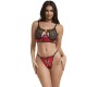 Subblime Sets SUBBLIME - 955533 RED PATENT LEATHER MESH ZIPPER BRA SET S/M