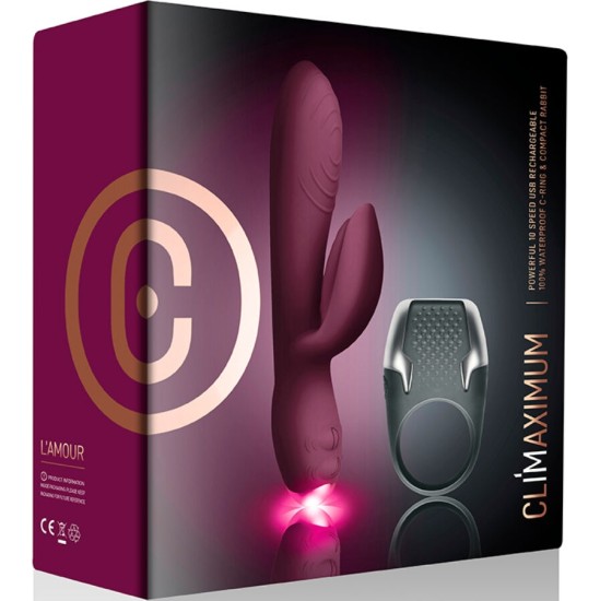 Climaximum LAMOUR KIT RABBIT VIBRATOR + LED COCK RING