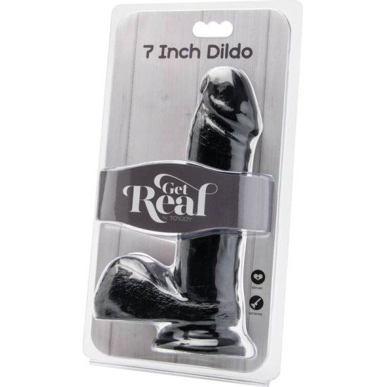 Get Real DILDO 18 CM WITH BALLS BLACK