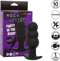 Calexotics ROCK BOTTOM BEADED ANAL PLUG 10 VIBRATIONS SILICONE BLACK